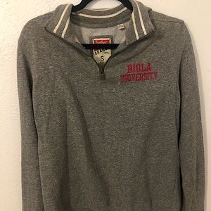 Gray BIOLA University 3/4 Zip Sweater